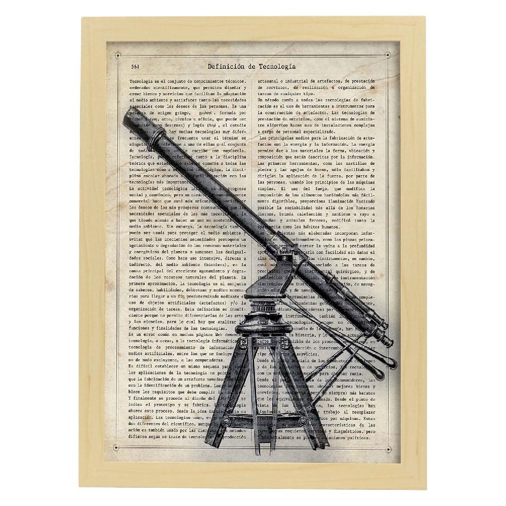 Nacnic Lámina Vintage De Telescopio Con Definiciones