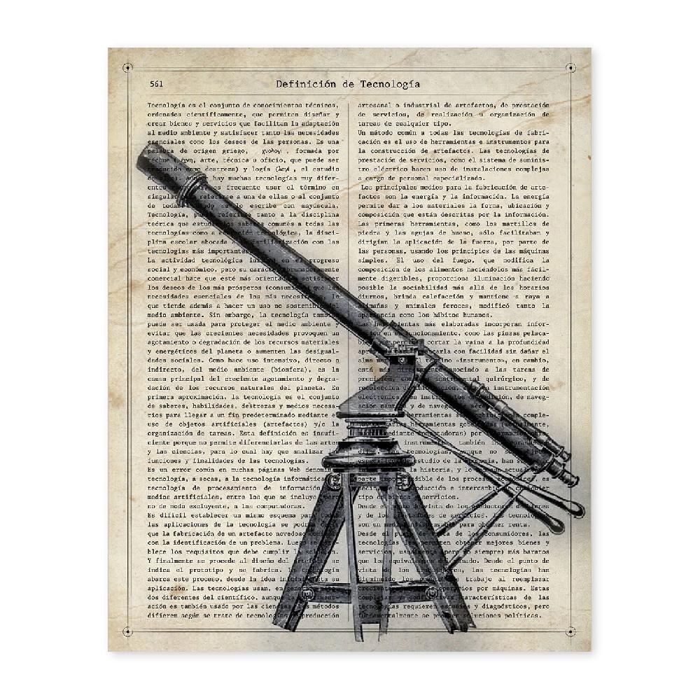 nacnic Lámina Vintage de Telescopio con Definiciones