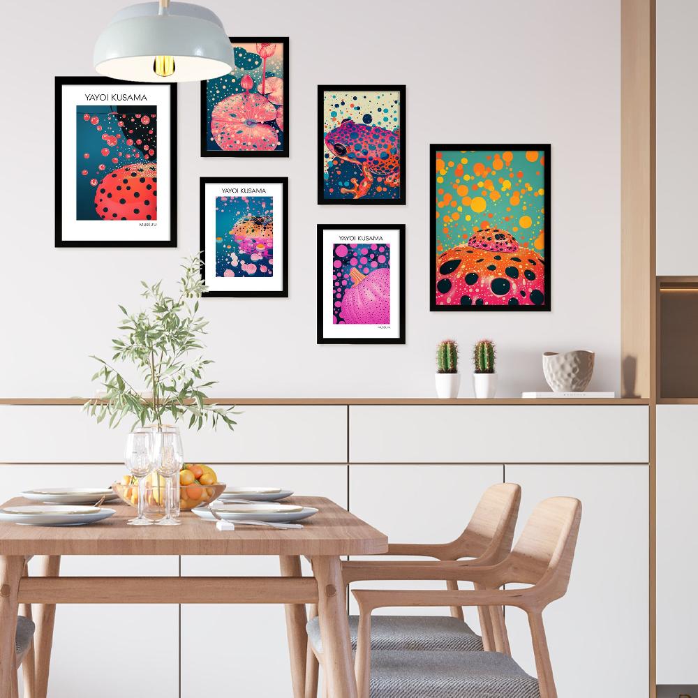 Nacnic Lámina Yayoi Kusama Calabaza Rana En Rosa Y Naranja Japonés