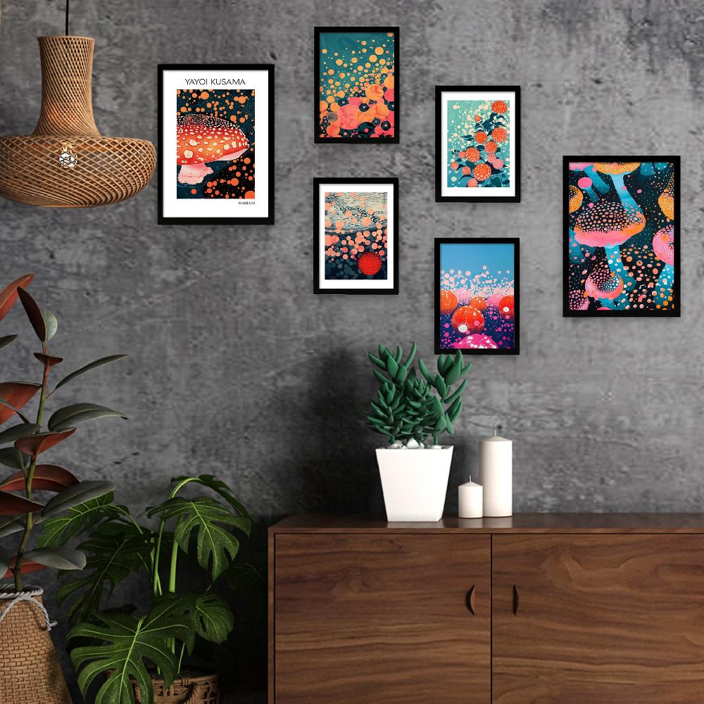 Nacnic Lámina Yayoi Kusama Hongo Flor De Agua Japonesa
