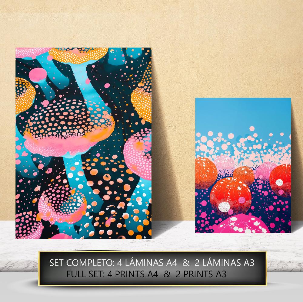 Nacnic Lámina Yayoi Kusama Hongo Flor De Agua Japonesa