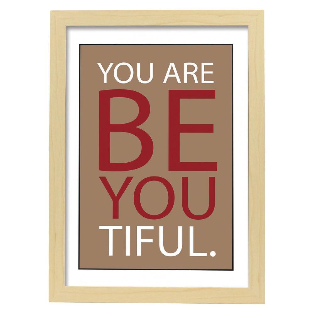 Nacnic Lámina Yo Are Be You Tiful Con Mensaje Feliz