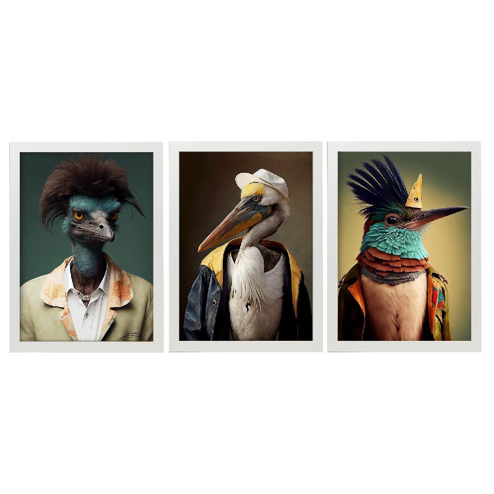 Nacnic Láminas Animales Nacnico: EMU Colibrí Pelícano