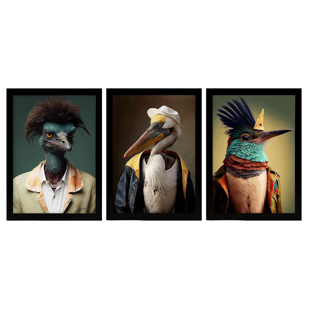 nacnic Láminas Animales Nacnico: EMU Colibrí Pelícano