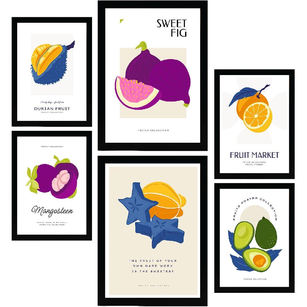 nacnic Laminas de Alimentos y Plantas con Collage de Frutas