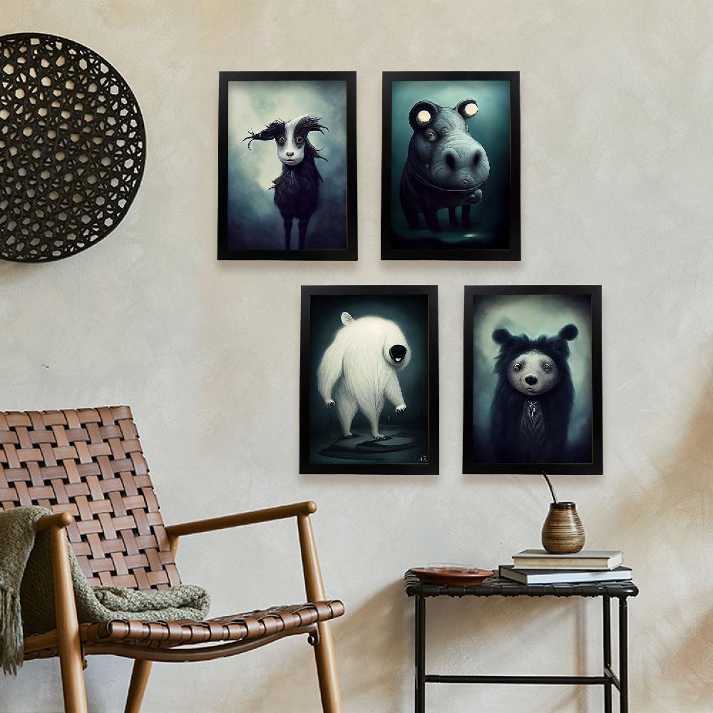 Nacnic Láminas De Animales Al Estilo Burton Para Diseño De Interiores Y Decoración Colección Set 3