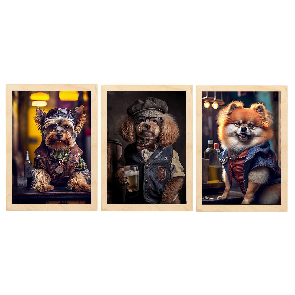 Nacnic Láminas De Animales Con Ropa Humana En Estilo Realista Y Divertido Set Colección 6