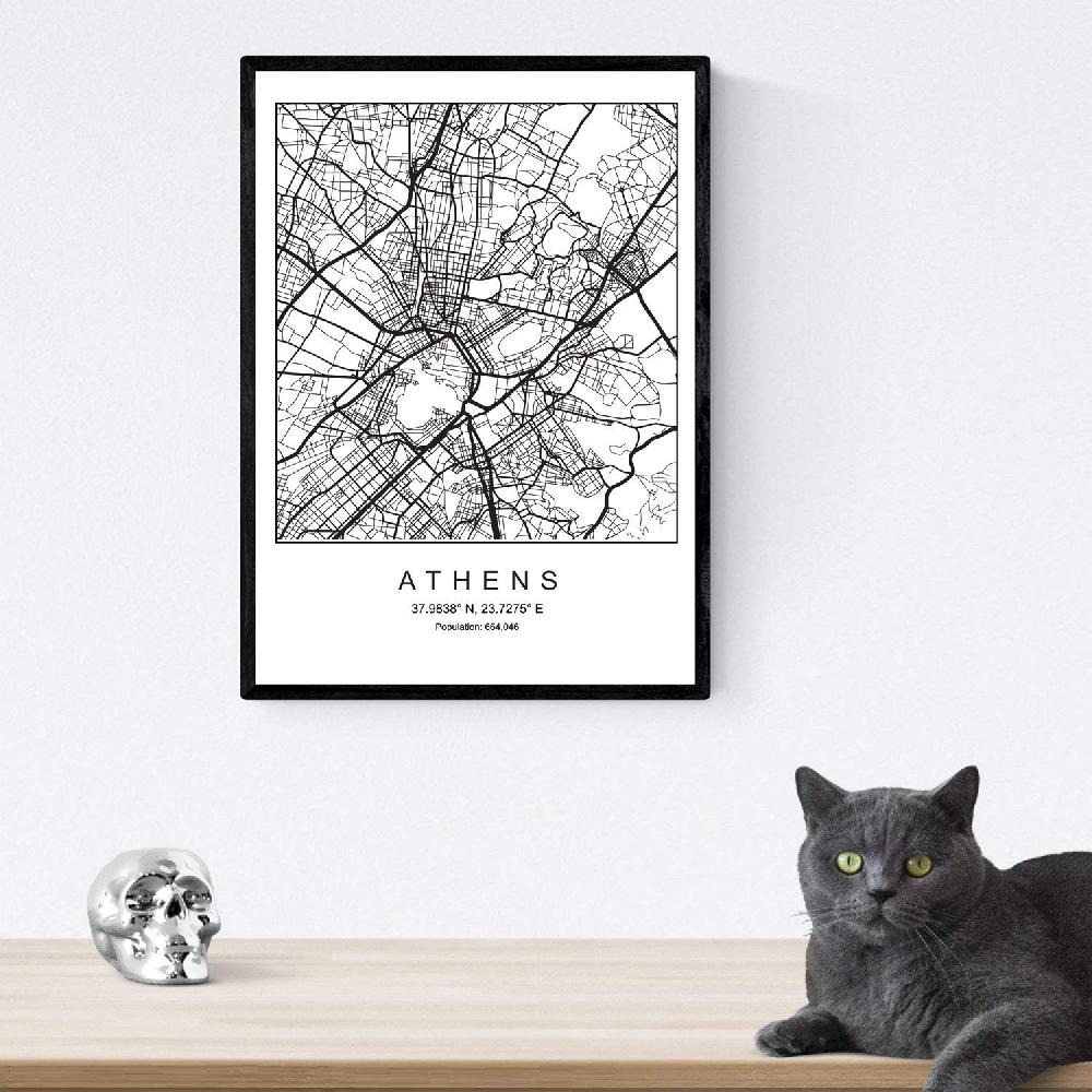 Nacnic Láminas De Atenas Y Grecia Con Mapa Y Monumentos