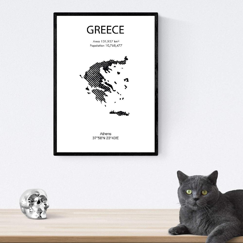 Nacnic Láminas De Atenas Y Grecia Con Mapa Y Monumentos