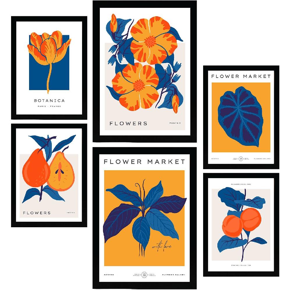 nacnic Láminas de Flores Naranja Selváticas y Botánica