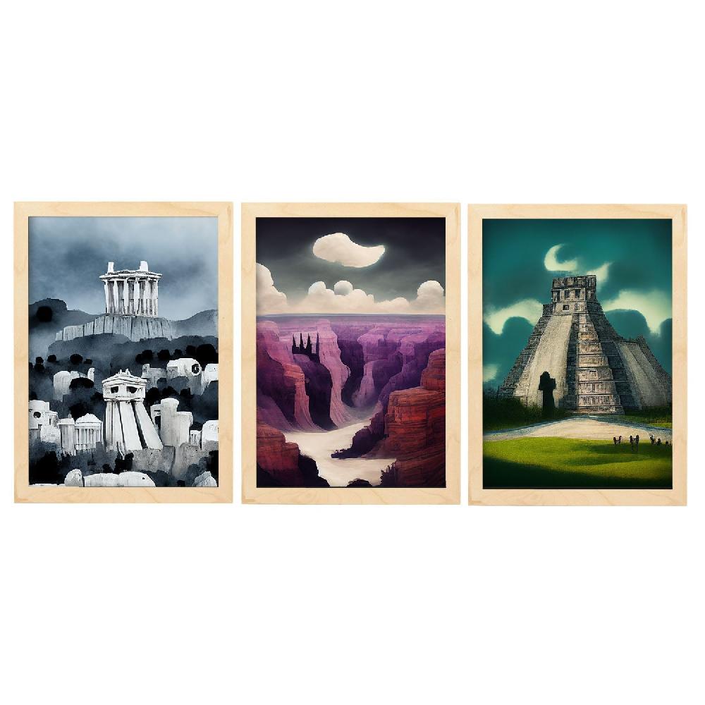 Nacnic Láminas De Ilustraciones De Monumentos Y Ciudades Estilo Burton Gótico Y Oscuro Colección Set 11