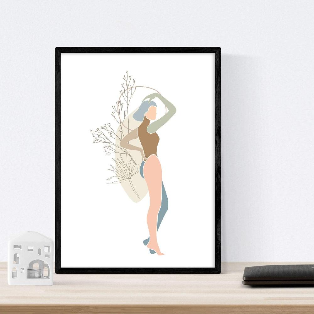 Nacnic Láminas De Mujeres Con Flores En Tonos Pastel