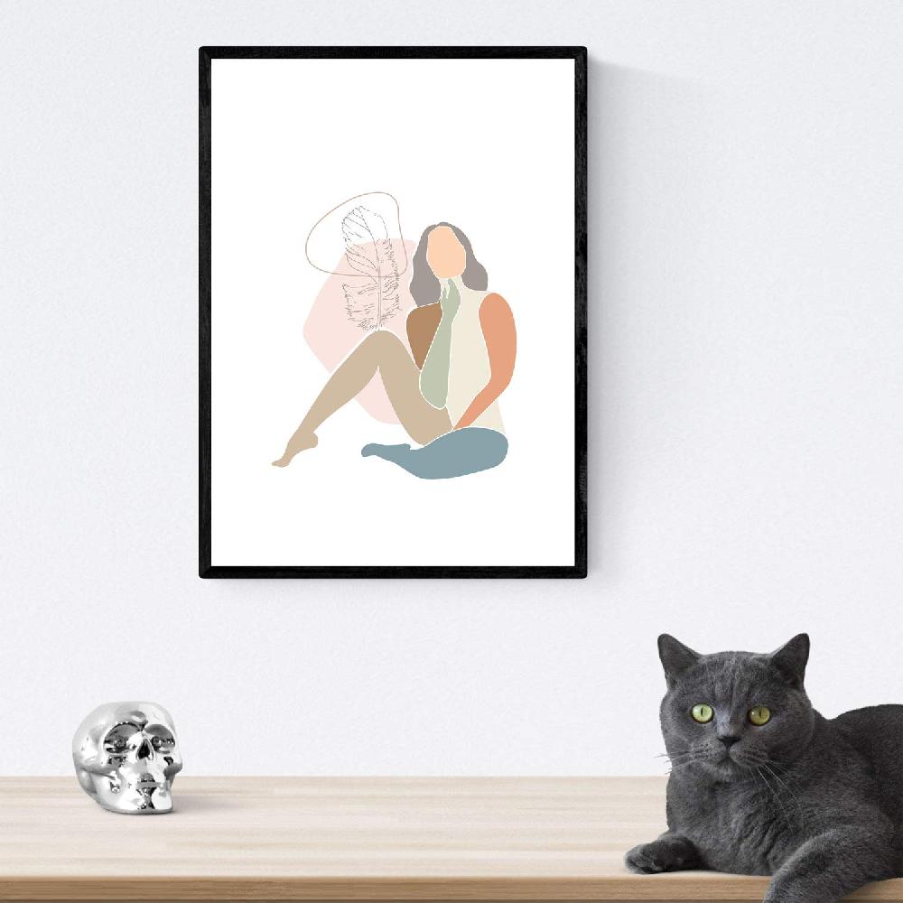 Nacnic Láminas De Mujeres Con Flores En Tonos Pastel