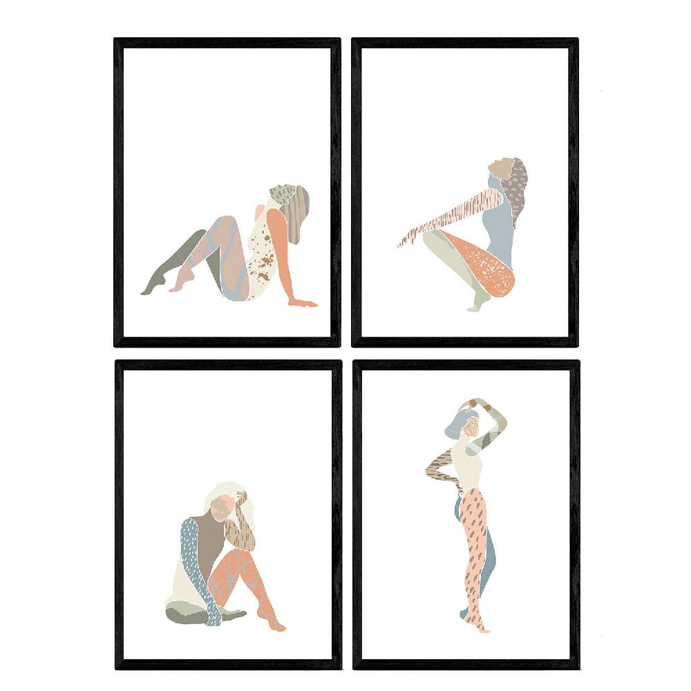 nacnic Láminas de Mujeres en Tonos Pastel Estilo Nórdico