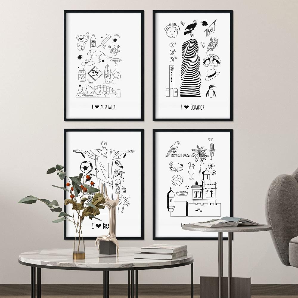 Nacnic Láminas De Países Y Ciudades Del Mundo Para Viajeros