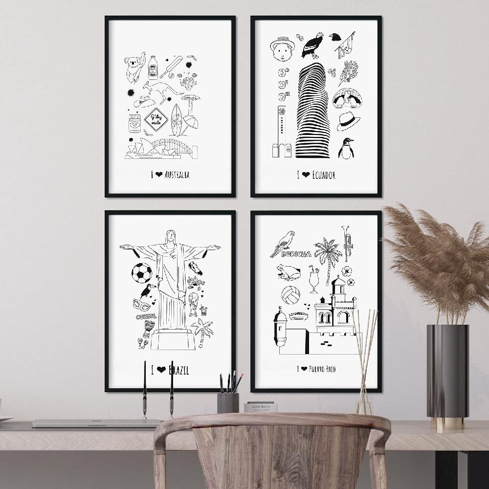 Nacnic Láminas De Países Y Ciudades Del Mundo Para Viajeros