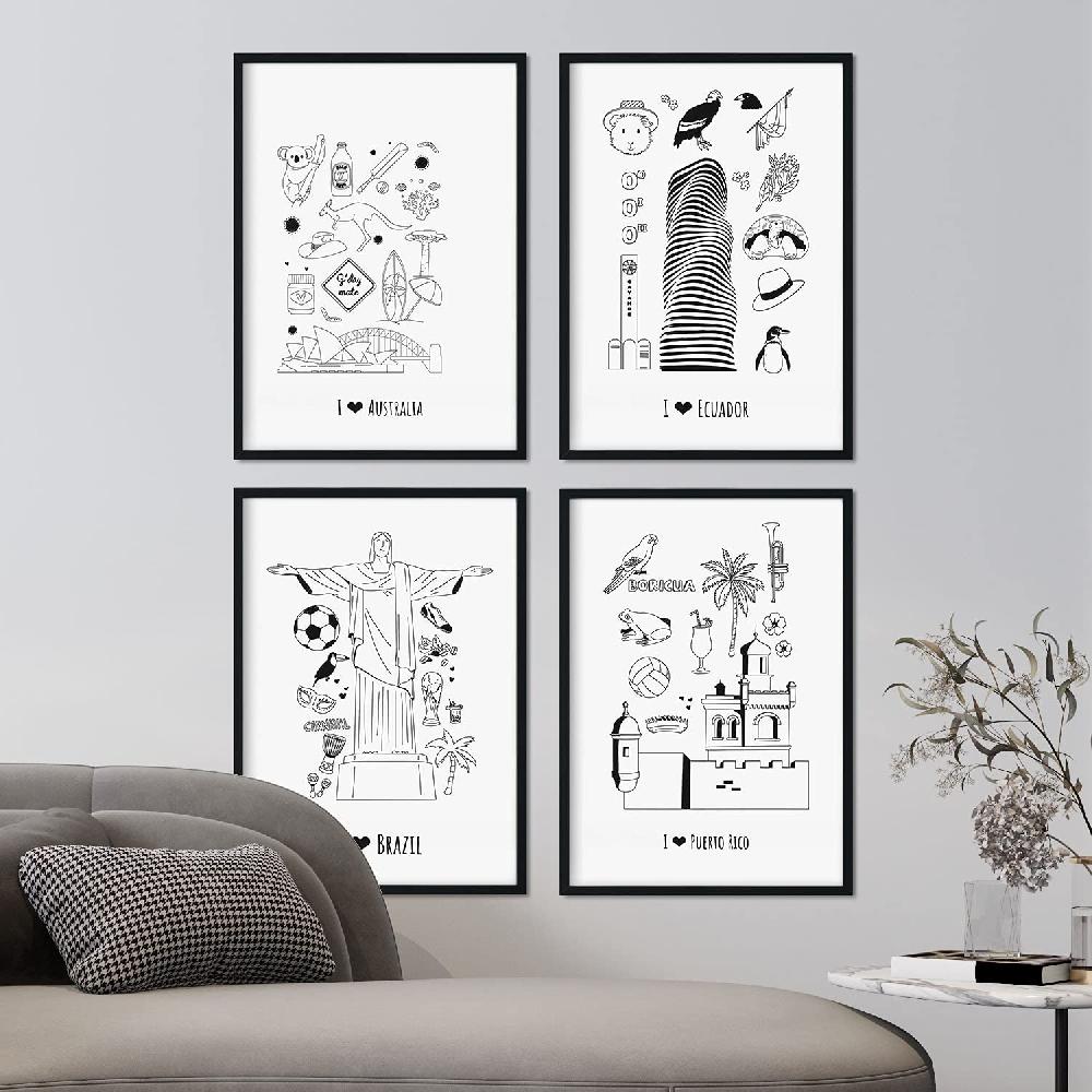 Nacnic Láminas De Países Y Ciudades Del Mundo Para Viajeros