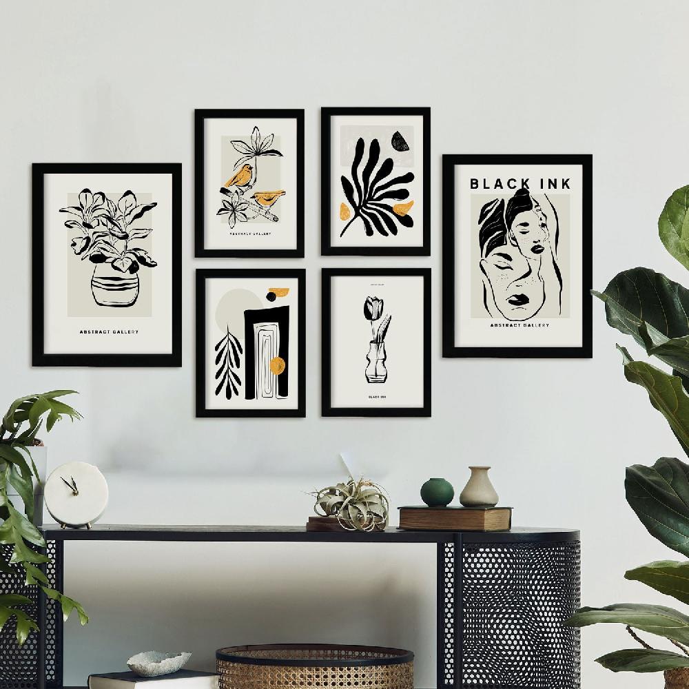 Nacnic Láminas De Tinta Negra Gruesa Oriental Y Artística Abstracta