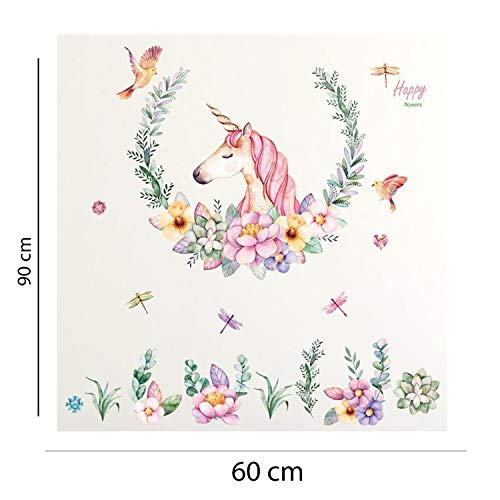 Nacnic Láminas De Unicornio Floral Con Mariposas Y Libélulas En Tonos Pastel
