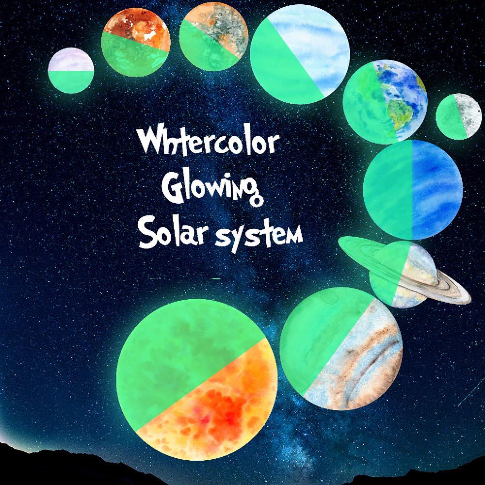 Nacnic Láminas De Vinilo Decorativo Con Planetas De Acuarela Brillantes