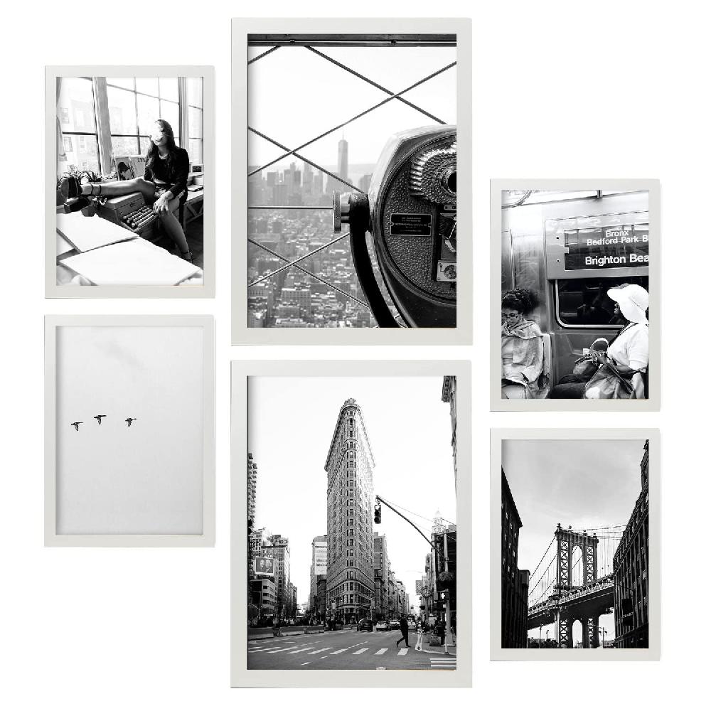 Nacnic Láminas Decorativas Nueva York Blanco Y Negro - Arte Fotográfico Minimalista Y Moderna