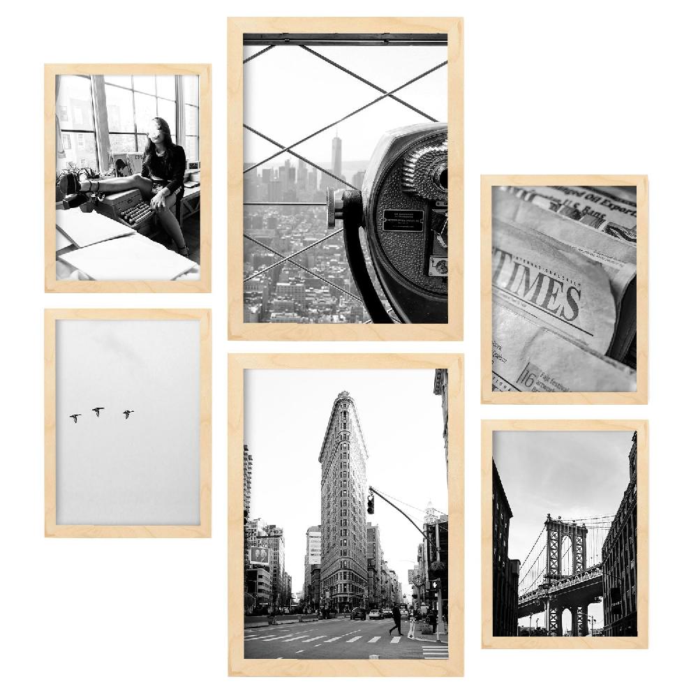 Nacnic Láminas Decorativas Nueva York Blanco Y Negro - Arte Fotográfico Minimalista Y Moderna
