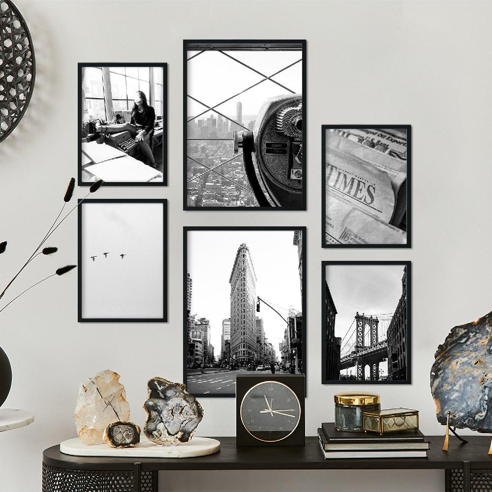 nacnic Láminas Decorativas Nueva York Blanco y Negro - Arte Fotográfico Minimalista y Moderna