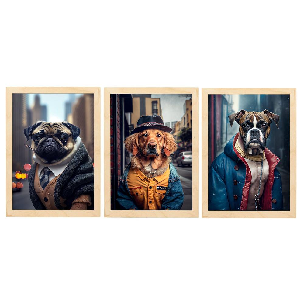 Nacnic Láminas Divertidas De Animales En Ropa Humana Colección Set 24