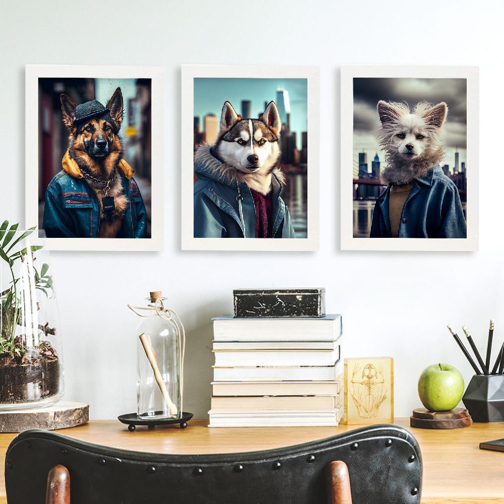 Nacnic Láminas Divertidas De Animales En Ropa Humana Colección De 9 Diseño De Interiores