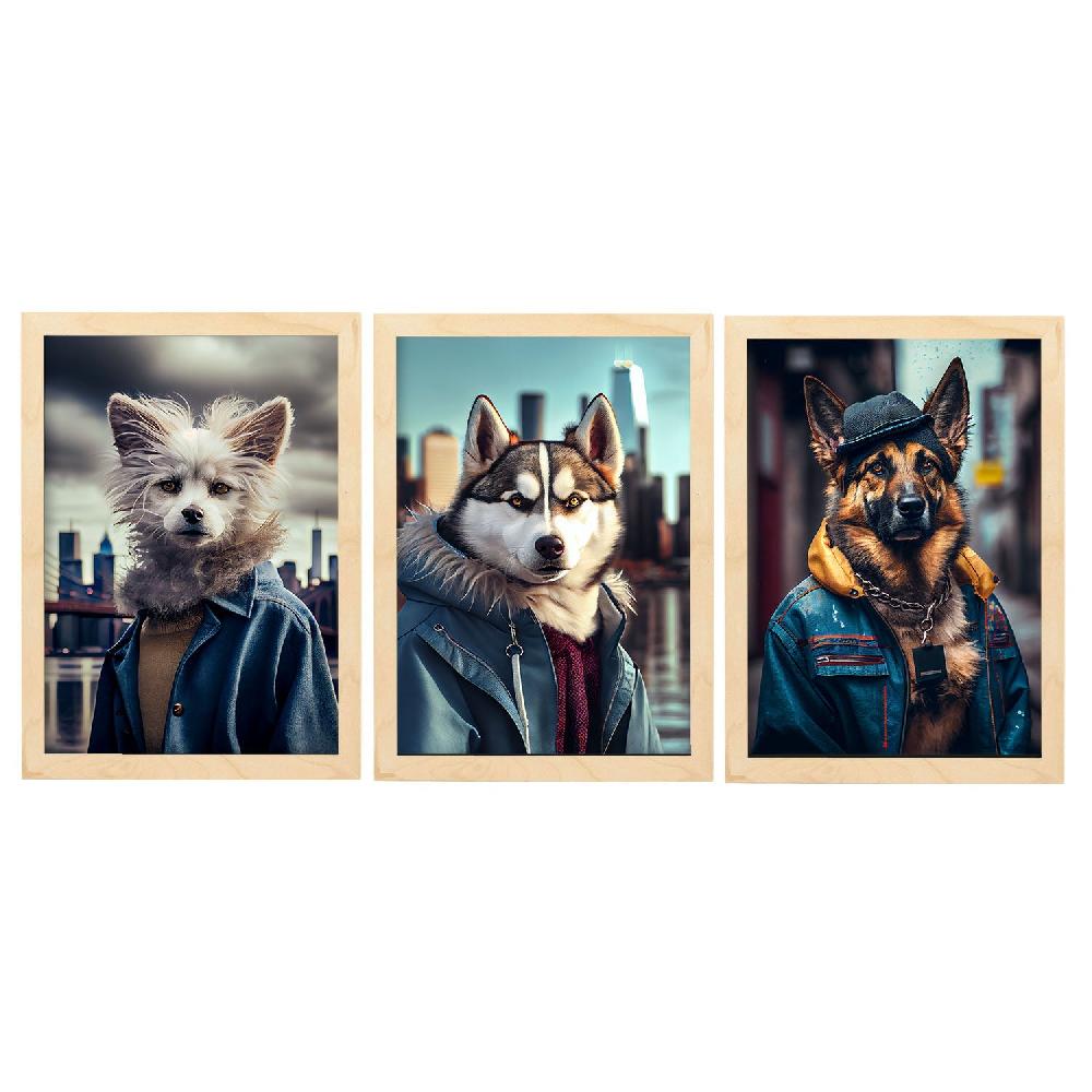 Nacnic Láminas Divertidas De Animales En Ropa Humana Colección De 9 Diseño De Interiores