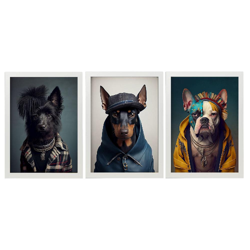 Nacnic Láminas Estéticas De Bulldog Y Doberman Nacnico Para Diseño De Interiores