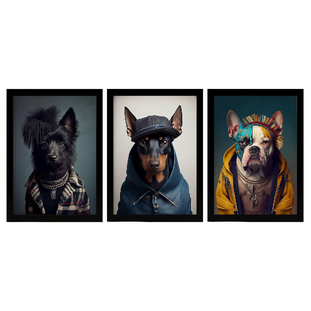 nacnic Láminas Estéticas de Bulldog y Doberman Nacnico para Diseño de Interiores