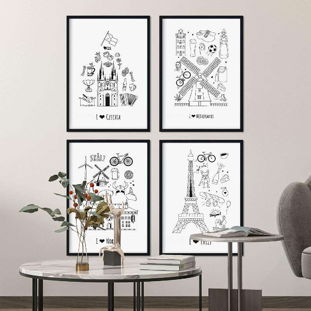 Nacnic Láminas Europa 2 De Países Y Ciudades Para Viajeros