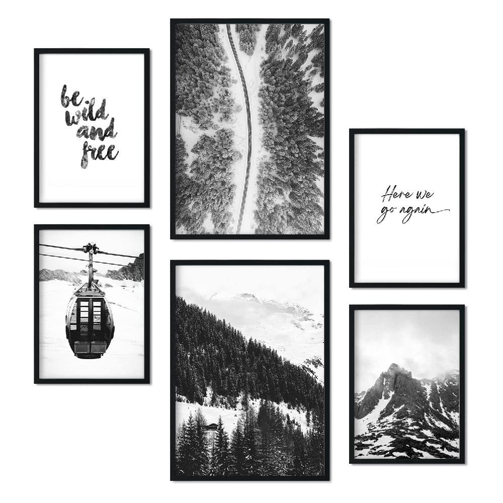 Nacnic Láminas Fotográficas Nórdicas Y Modernas De Invierno En Blanco Y Negro