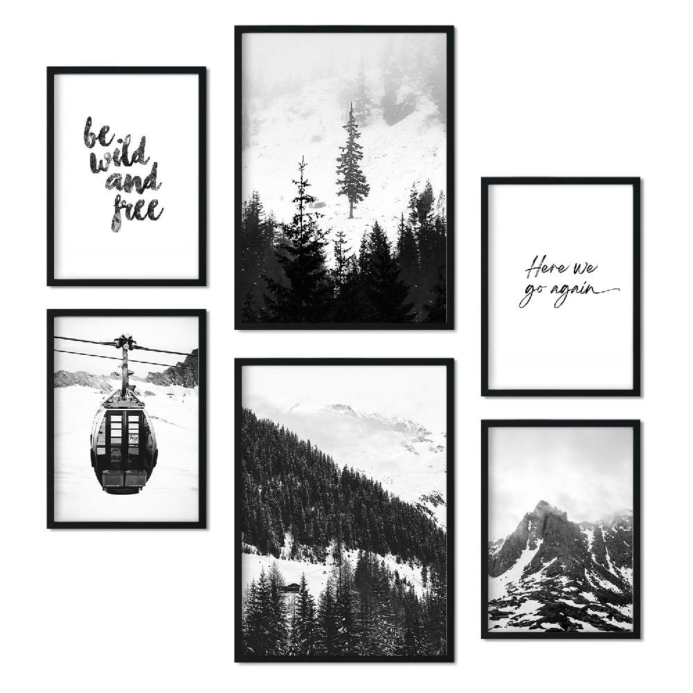 Nacnic Láminas Fotográficas Nórdicas Y Modernas De Invierno En Blanco Y Negro