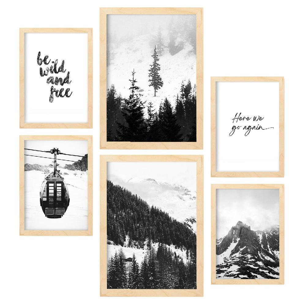 Nacnic Láminas Fotográficas Nórdicas Y Modernas De Invierno En Blanco Y Negro