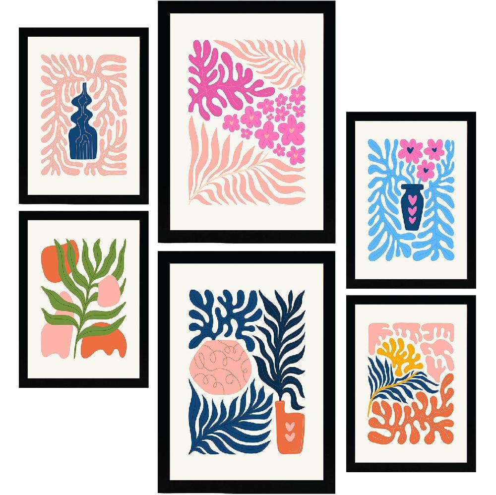nacnic Láminas minimalistas en colores pastel Flower Power
