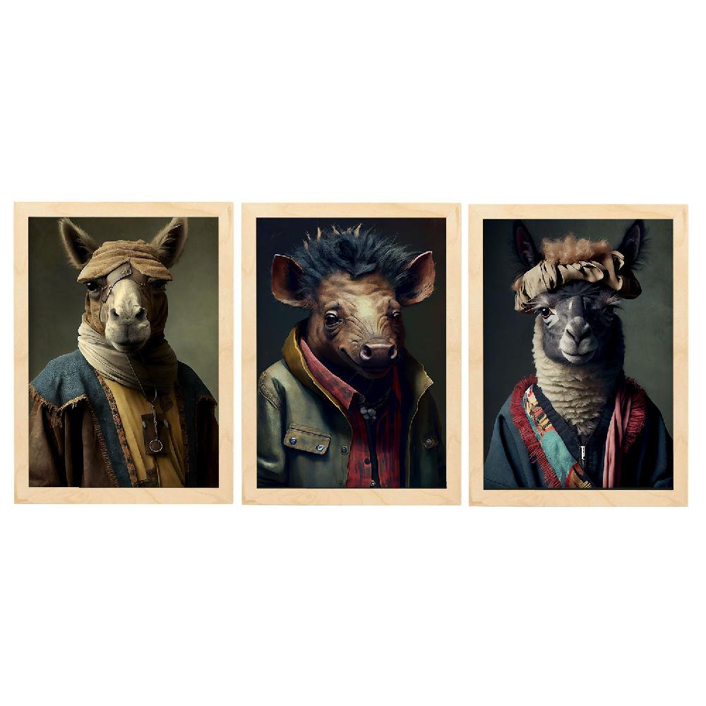 Nacnic Láminas Nacnic De Animales Humanos: Camello Llama Jabalí Salvaje