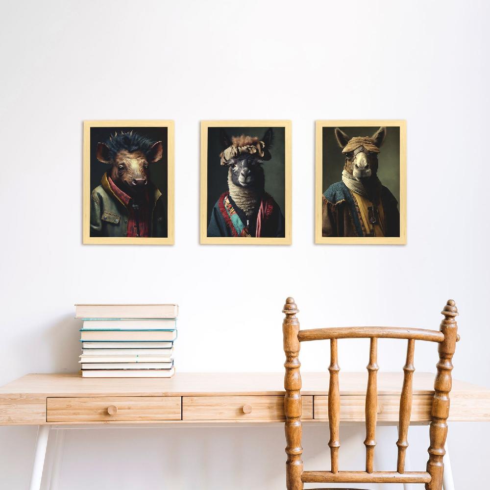 Nacnic Láminas Nacnic De Animales Humanos: Camello Llama Jabalí Salvaje