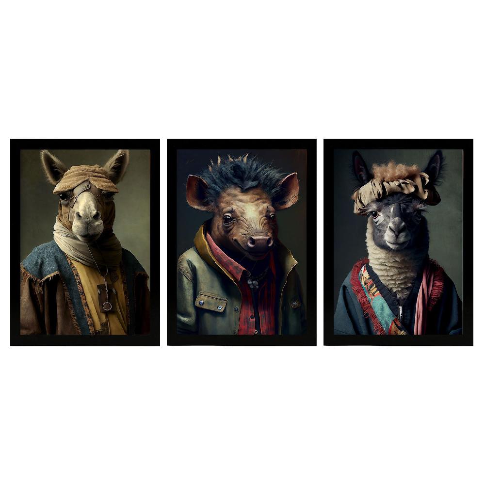 nacnic Láminas Nacnic de Animales Humanos: Camello Llama Jabalí Salvaje