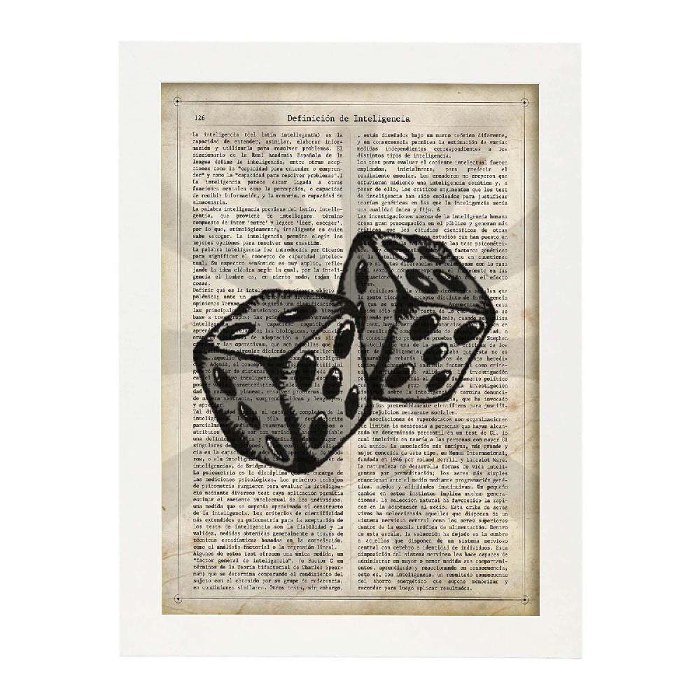 Nacnic Láminas Vintage De Dados Con Diseño Y Definiciones