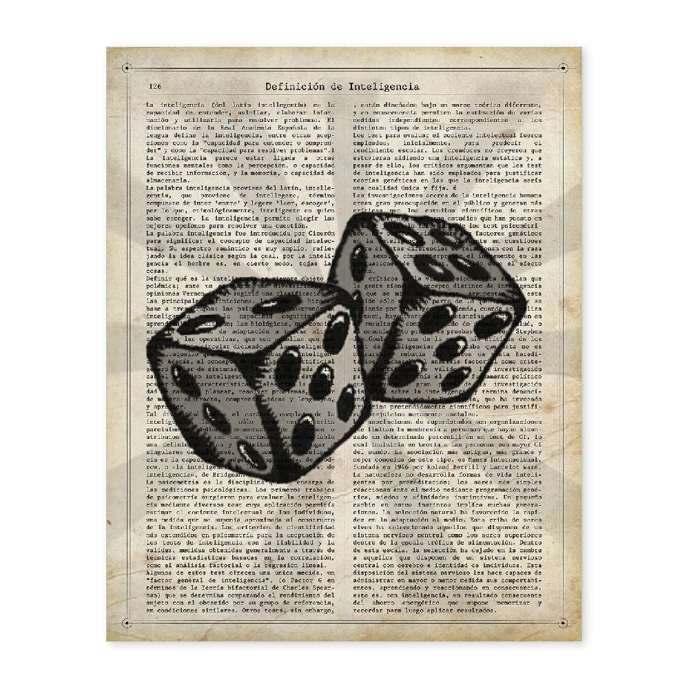 nacnic Láminas Vintage de Dados con Diseño y Definiciones