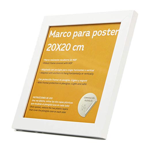 Nacnic Marco Blanco Robusto Para Láminas Con Frontal De Plexiglas De Alta Calidad