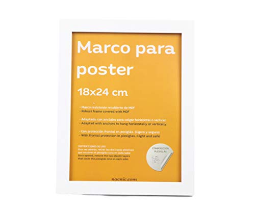 nacnic Marco blanco robusto para láminas con frontal de plexiglas