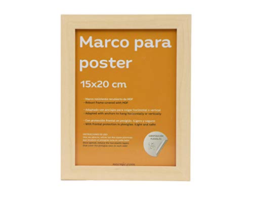 nacnic Marco de madera de nogal robusto con frontal de plexiglas para láminas