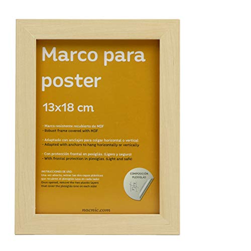 Nacnic Marco De Madera De Nogal Robusto Con Frontal De Plexiglas Para Láminas