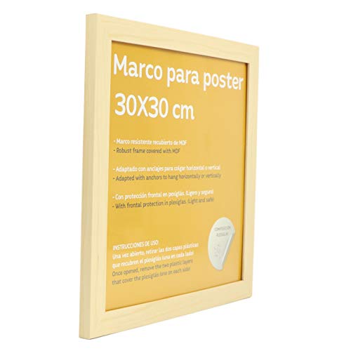 Nacnic Marco De Madera De Nogal Robusto Con Frontal De Plexiglas Para Posters De Alta Calidad