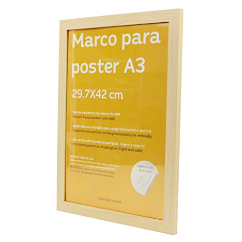 Nacnic Marco De Madera De Nogal Robusto Para Posters Con Frontal De Plexiglas