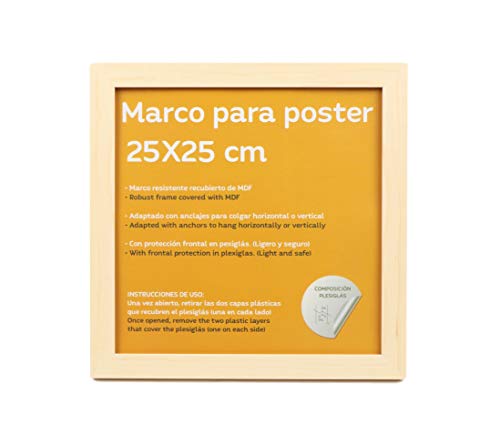 nacnic Marco de Nogal Robusto para Láminas con Frontal de Plexiglas