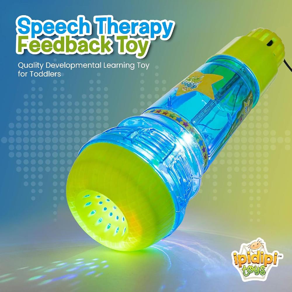 Nacnic Micrófono Echo De IPIDIPI TOYS Para Niños: Regalo De Navidad Micrófono Mágico Para Niños Pequeños Con Luz Intermitente Multicolor Juguetes De Terapia Del Habla Y Micrófono De Juguete De Regalo Retro Para Niños (az